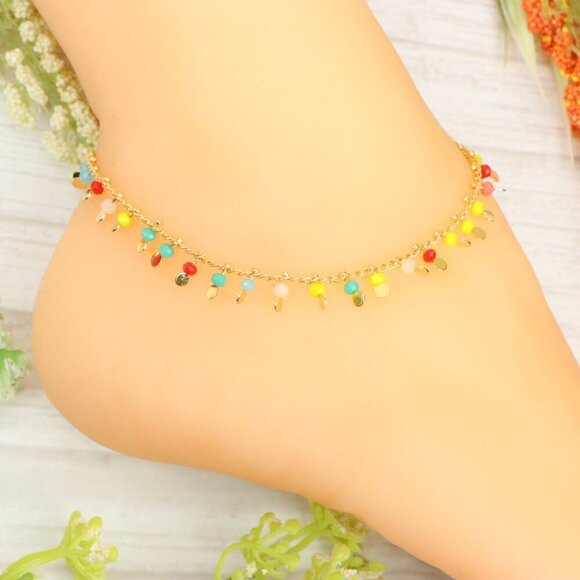 "Handmade Anklet – Elegant & Delicate Jewelry for Women | UNVRC1745 - Picture 3 of 10